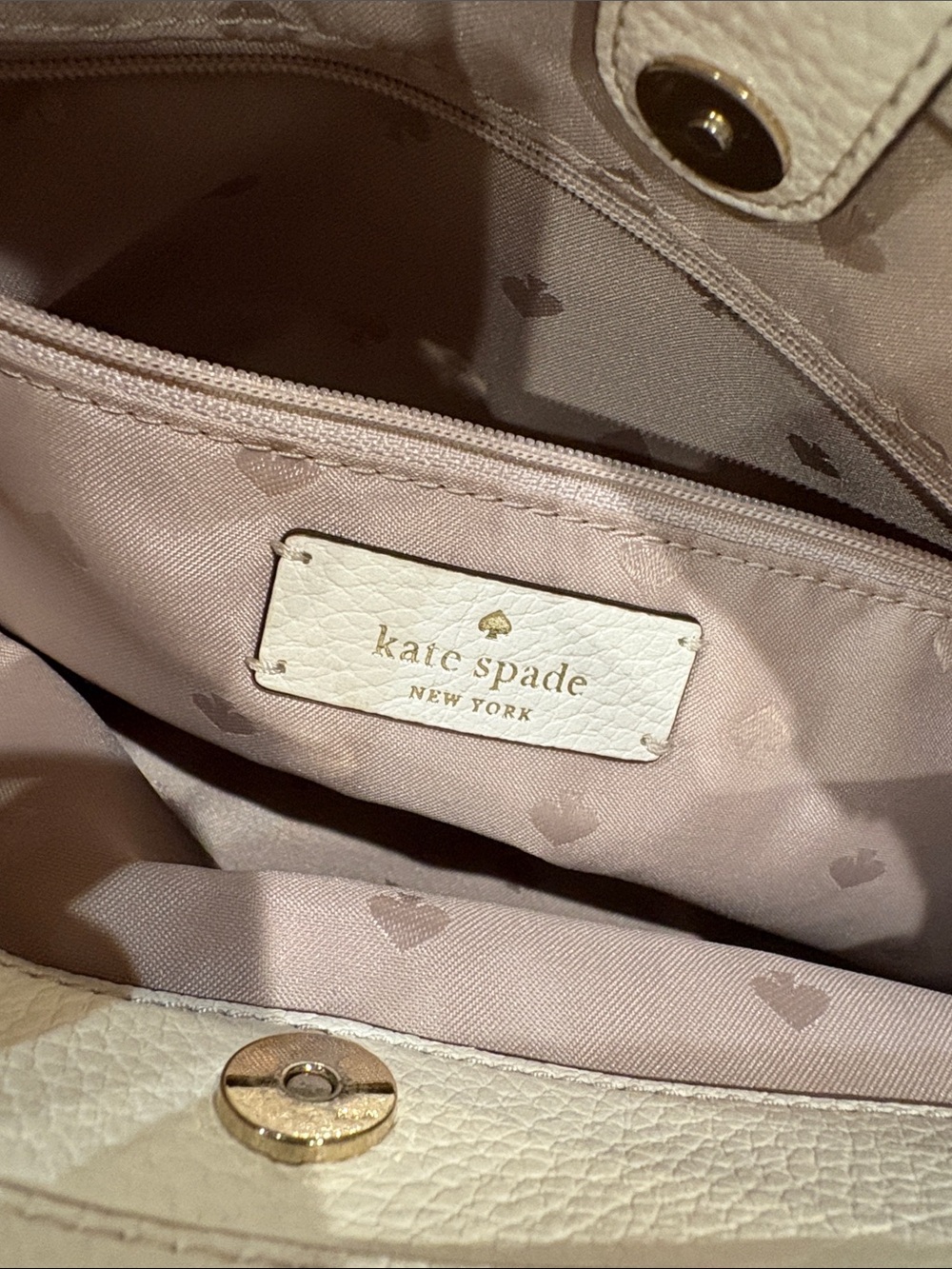 kate spade Pebbled Leather Satchel in Pale Pink/light sand Trim, gold hardware - Picture 7 of 12